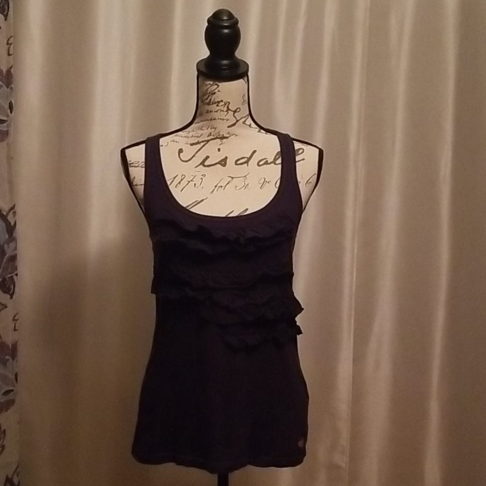 Hollister tank top with ruffles on front